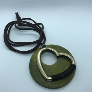 Vintage necklace. Fashion Jewelry Wooden Heart